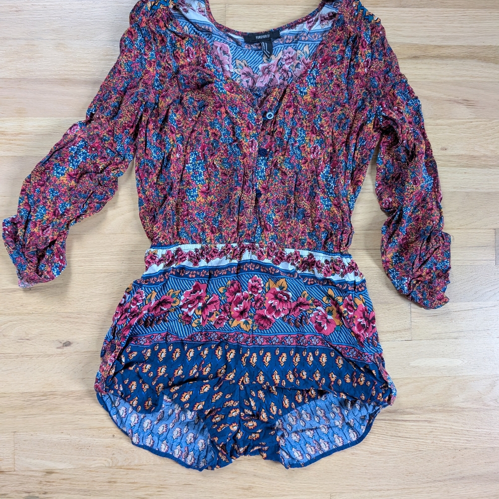 Floral Multicolor Women's Romper